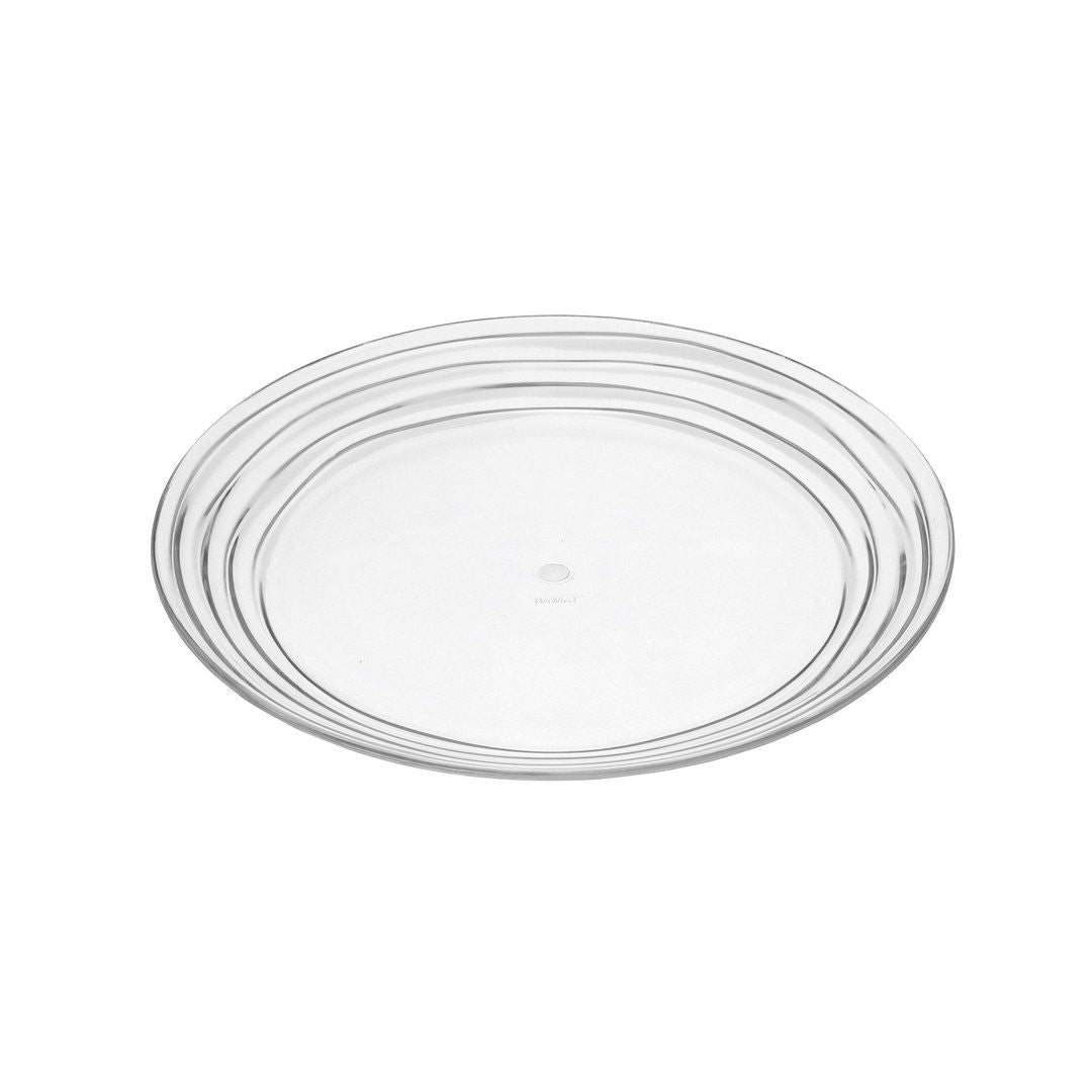 Designer Swirl 9" Plastic Dessert Plates Set of 4, Crystal Clear Plastic Plates, Kitchen Plates for All Occasions BPA Fr image 1