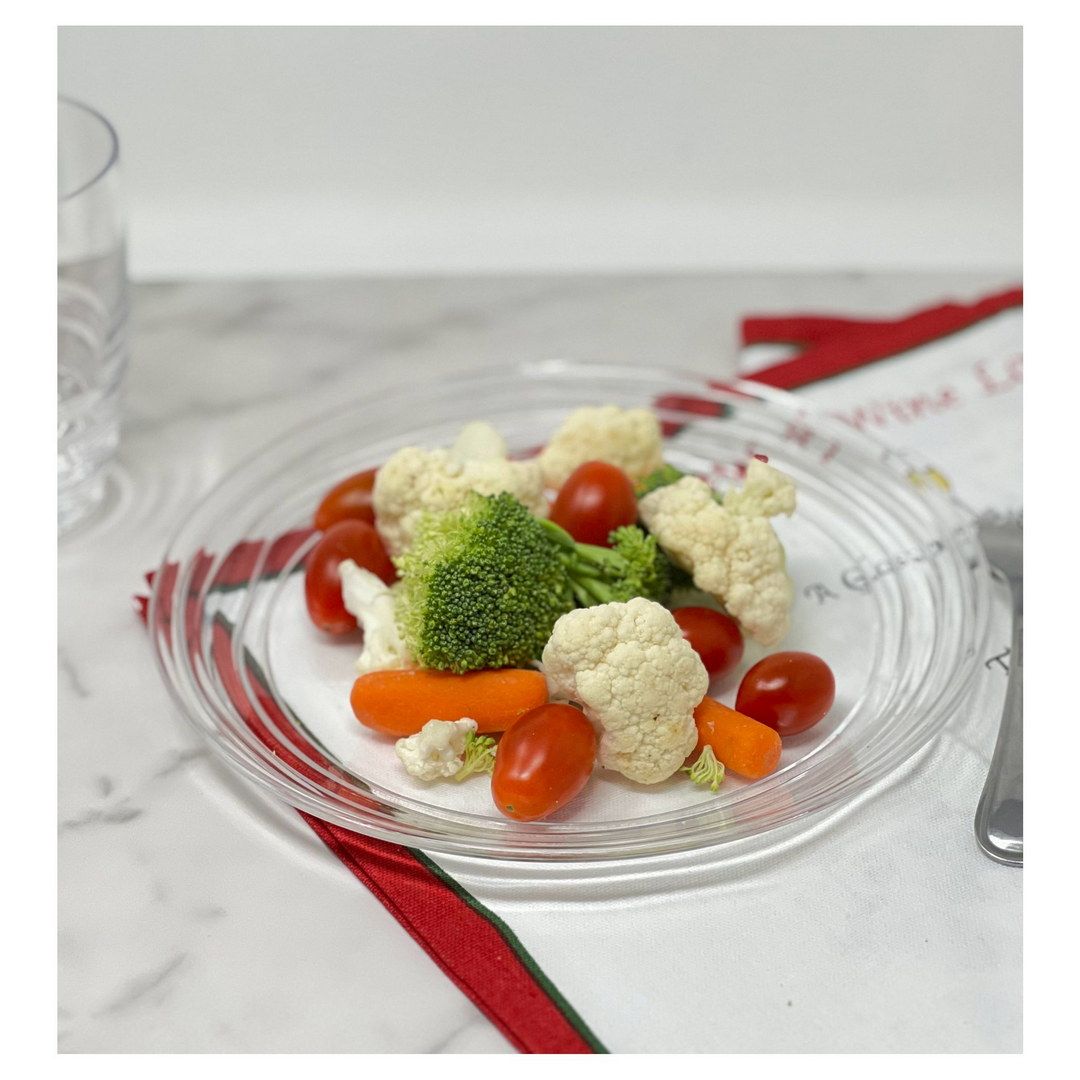 Designer Swirl 9" Plastic Dessert Plates Set of 4, Crystal Clear Plastic Plates, Kitchen Plates for All Occasions BPA Fr image 2