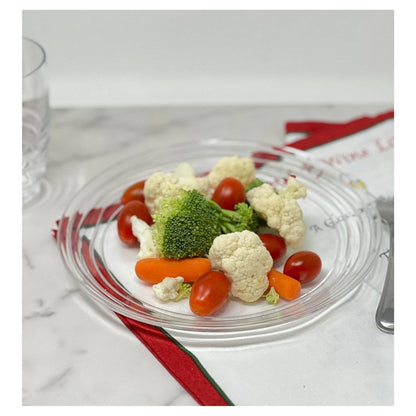 Designer Swirl 9" Plastic Dessert Plates Set of 4, Crystal Clear Plastic Plates, Kitchen Plates for All Occasions BPA Fr image 2
