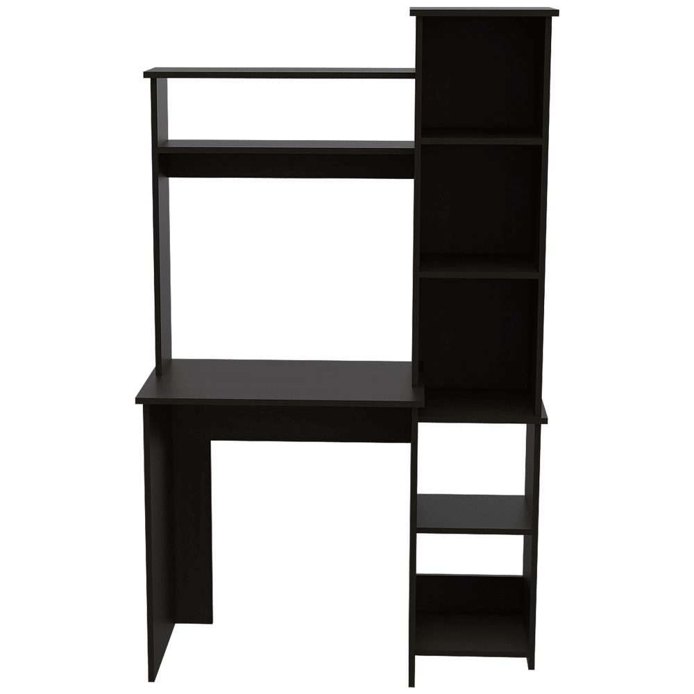 Desk, Five Shelves, Two Superior Shelves, Black image 4