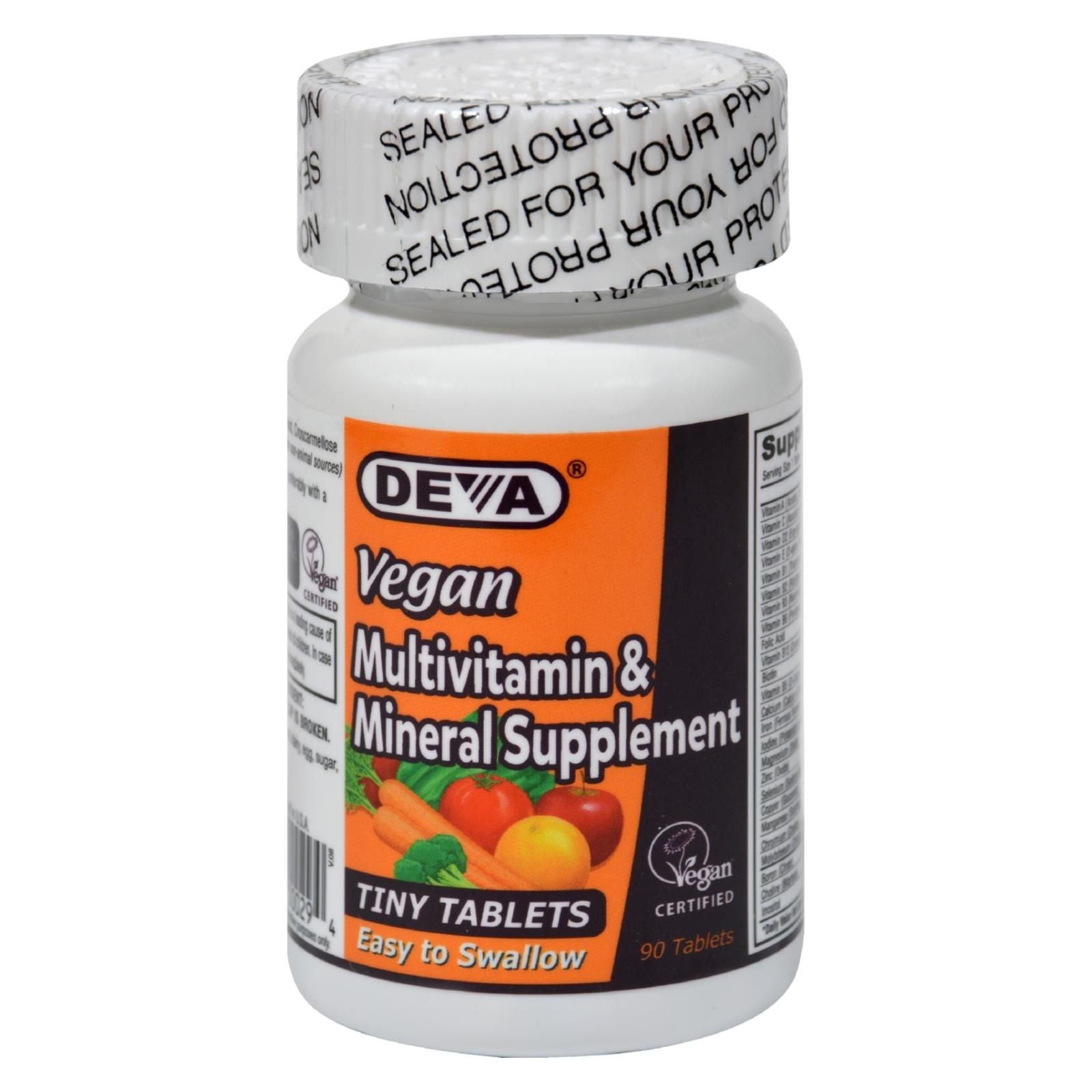 Deva Vegan Vitamins - Multivitamin And Mineral Supplement - 90 Tiny Tablets image 1