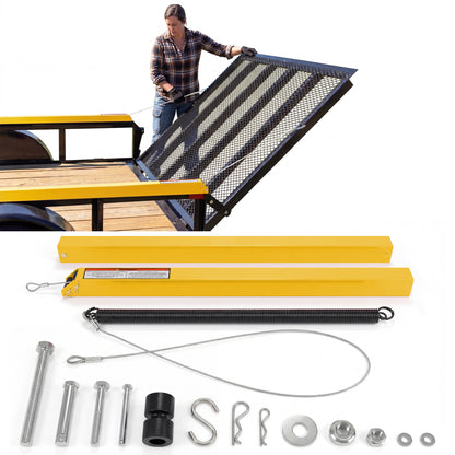 Tailgate Utility Trailer Gate Liftgate Ramp Lift 2 Sided Lift Assist System Fit for Open Utility Trailers Tailgate and Ramp New Upgrades, Yellow image 8