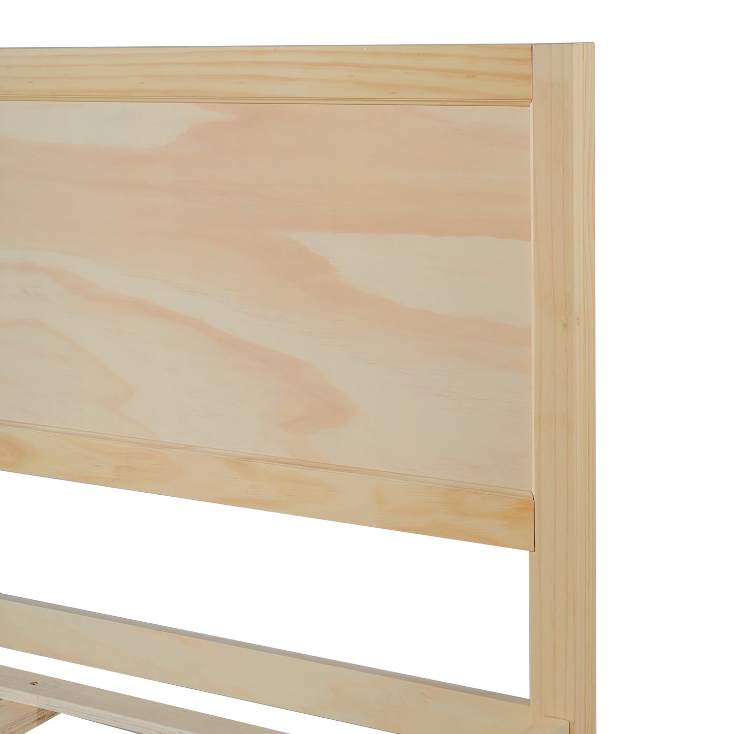 Queen Size Wood Platform Bed Frame with Classic Panel Headboard, Wooden Slats Support, No Box Spring Needed, Easy Assembly, Natural image 9