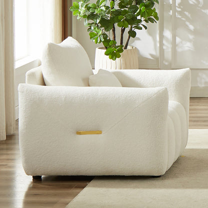 MH35.24''Teddy Fabric Sofa, Modern Lounge Chair, Upholstered with One Pillow for Apartment, Office, Living Room and Bedroom image 4
