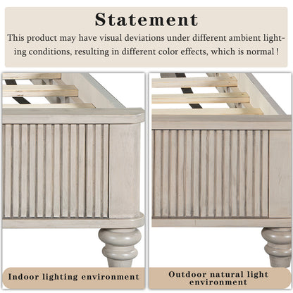 King Size Solid Wood Bed Accessories Package, Including Parts 2, 3, 4, 5, 6, 7, 10, 11, 12, 13, and Hardware, Beige image 5
