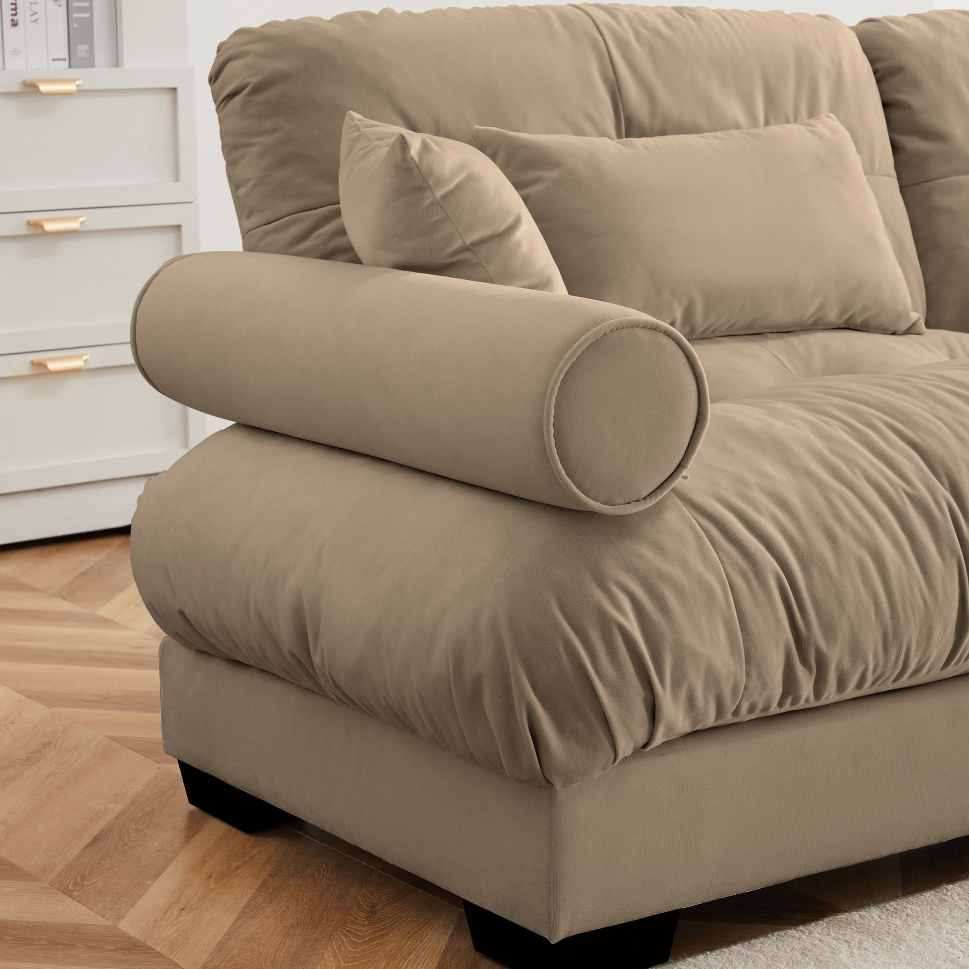 Milano Armless Sofa W/1 pillow - Beige image 6