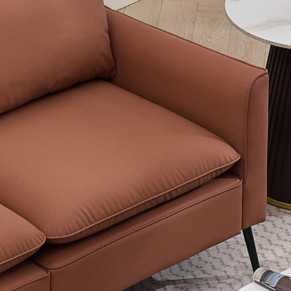 TS Cat paw leather upholstered sofa loveseat,Nordic retro light luxury living room balcony bedroom single casual sofa chair Double sofa + two pack combination(Brown) image 10