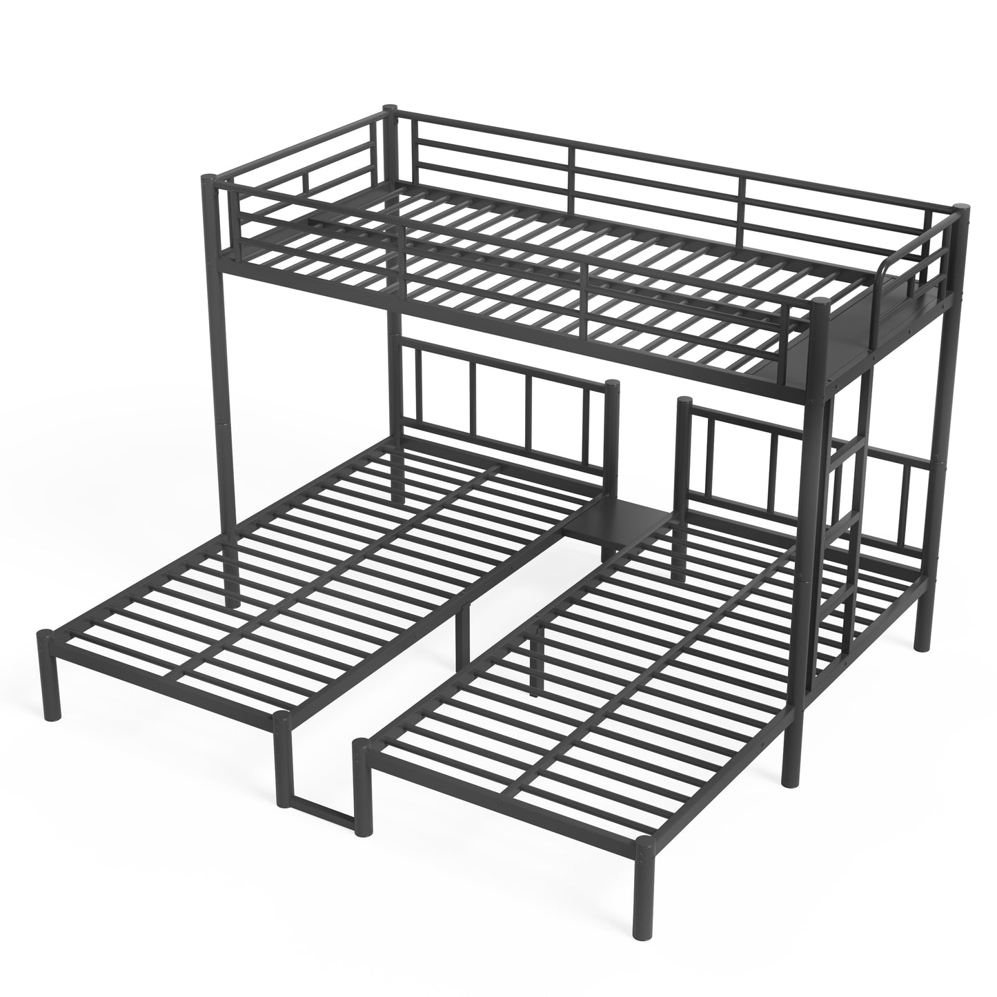 Twin over Twin & Twin Bunk Beds for 3, Twin XL over Twin & Twin Bunk Bed Metal Triple Bunk Bed, Black image 11