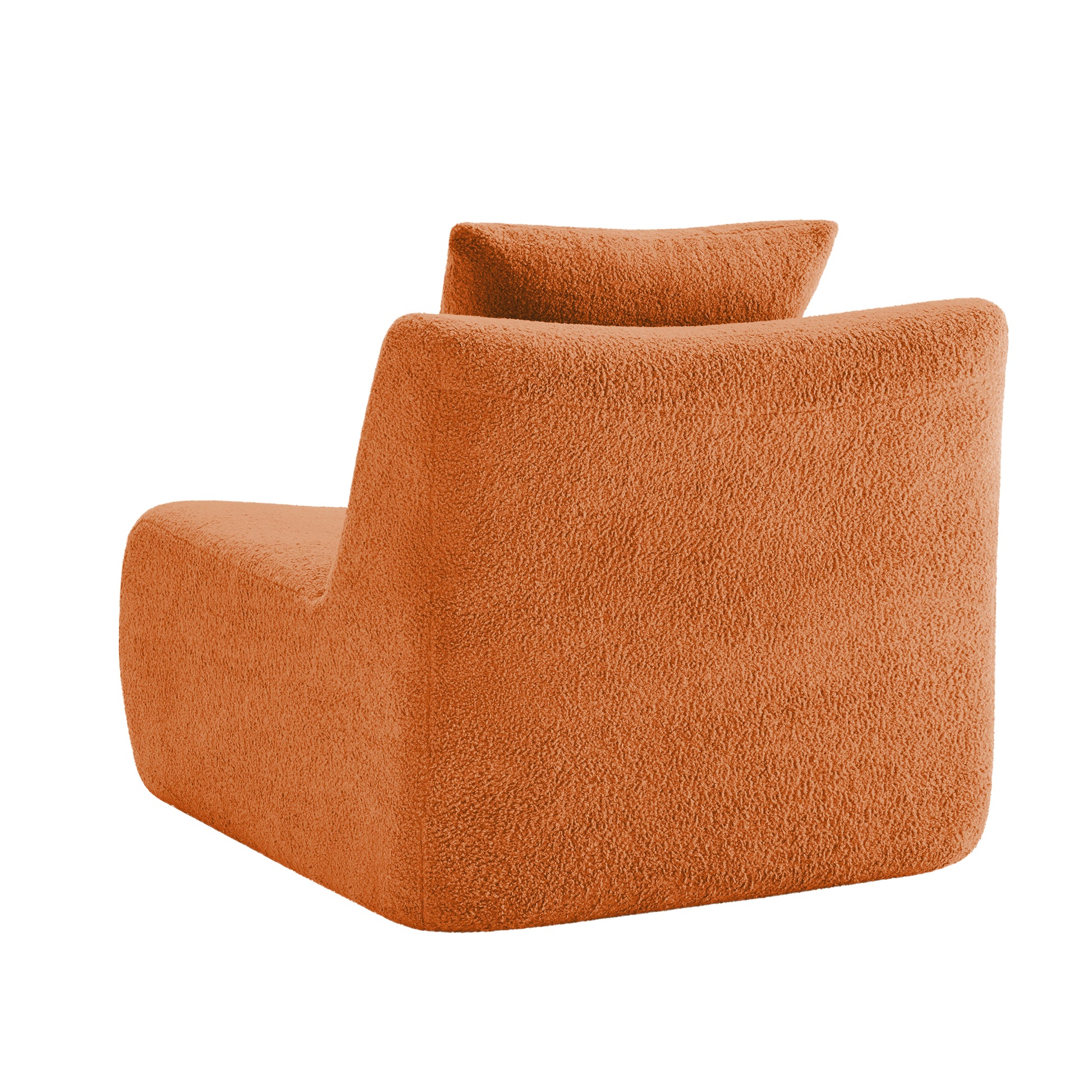Armless Sofa W/Pillow Teddy Fabric-Orange image 3