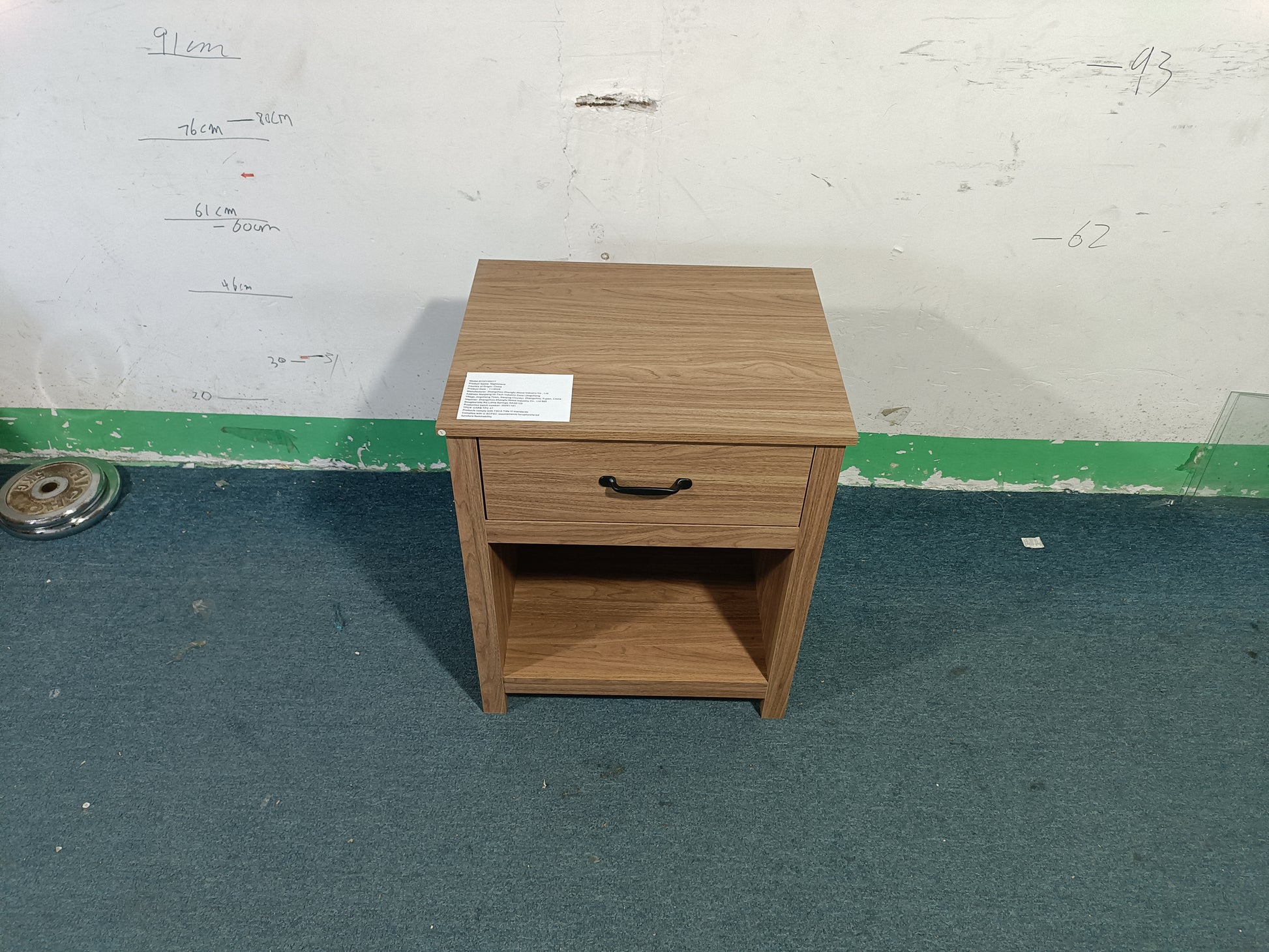 Wood Nightstand with Drawer and Open Shelf, Modern Bedside Table with Storage, Wooden End Table for Bedroom, Living Room or Apartment, Natural Finish, Brown image 9