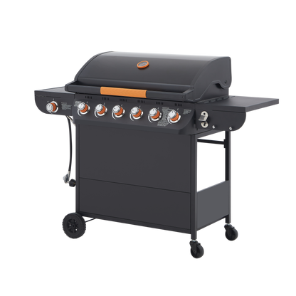 6 Burner BBQ Propane Gas Grill with Side Burner 72000 BTU Output Stainless Steel Barbecue Grill with Cast Iron Grates and Side Tables for Outdoor Cooking Kitchen and Patio Backyard. image 9