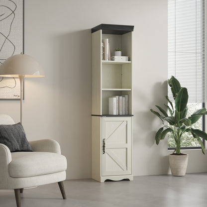 70.86"(180cm) Tall Free Combination Wood Storage Cabinet, Free-Standing Cube Cabinet with 5 Shelves, Living room Bookcase, Bedroom Display Cabinet Bookshelf, DIY Combination To Two Or More PCS Set WHI image 8