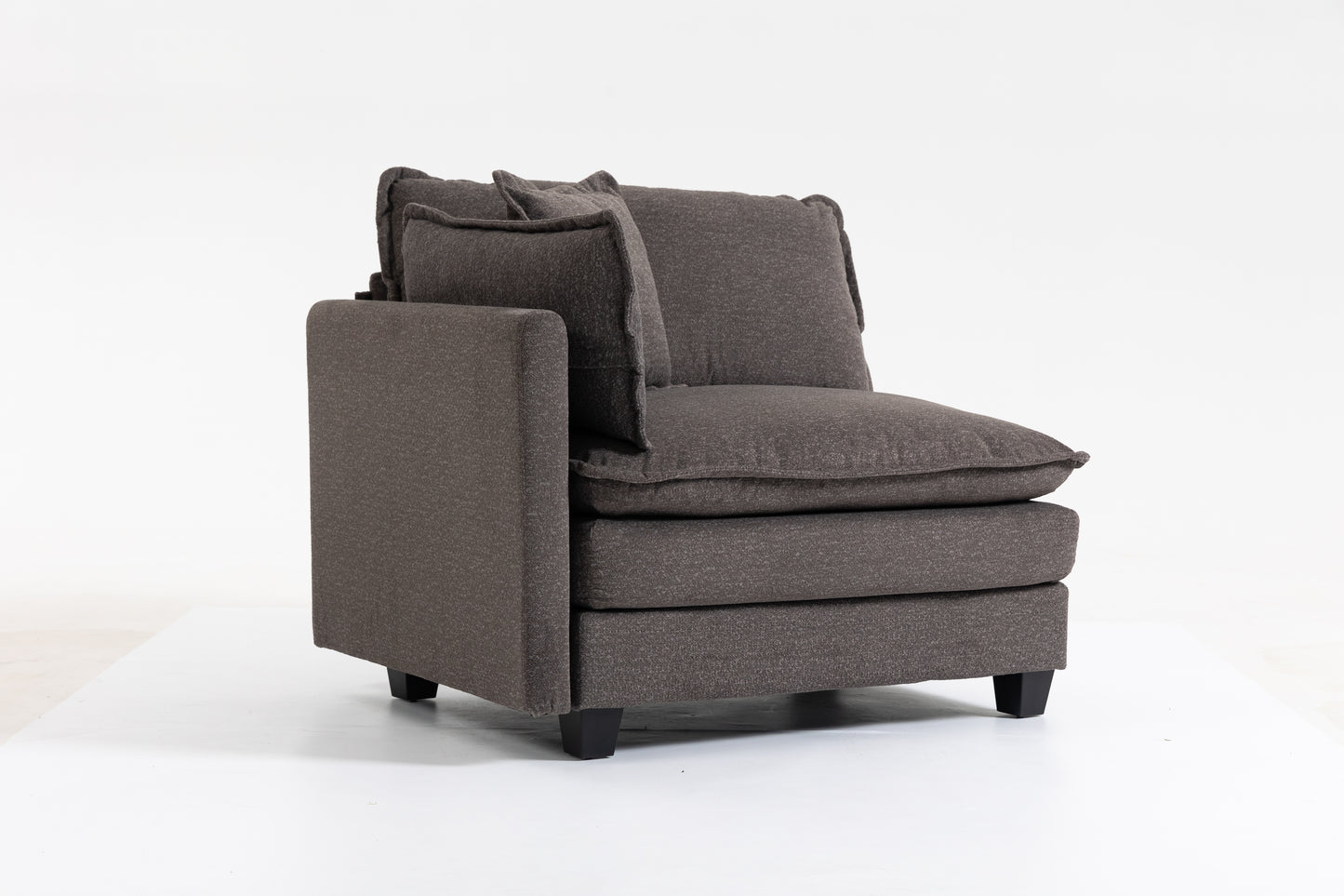 Modern 2seats 77.95"Sectional Sofa with Waist Pillows,2-seat Upholstered Symmetrical Sofa Furniture,Sleeper Sofa Couch with Chaise Lounge for Living Room,Apartment,3 Color image 9