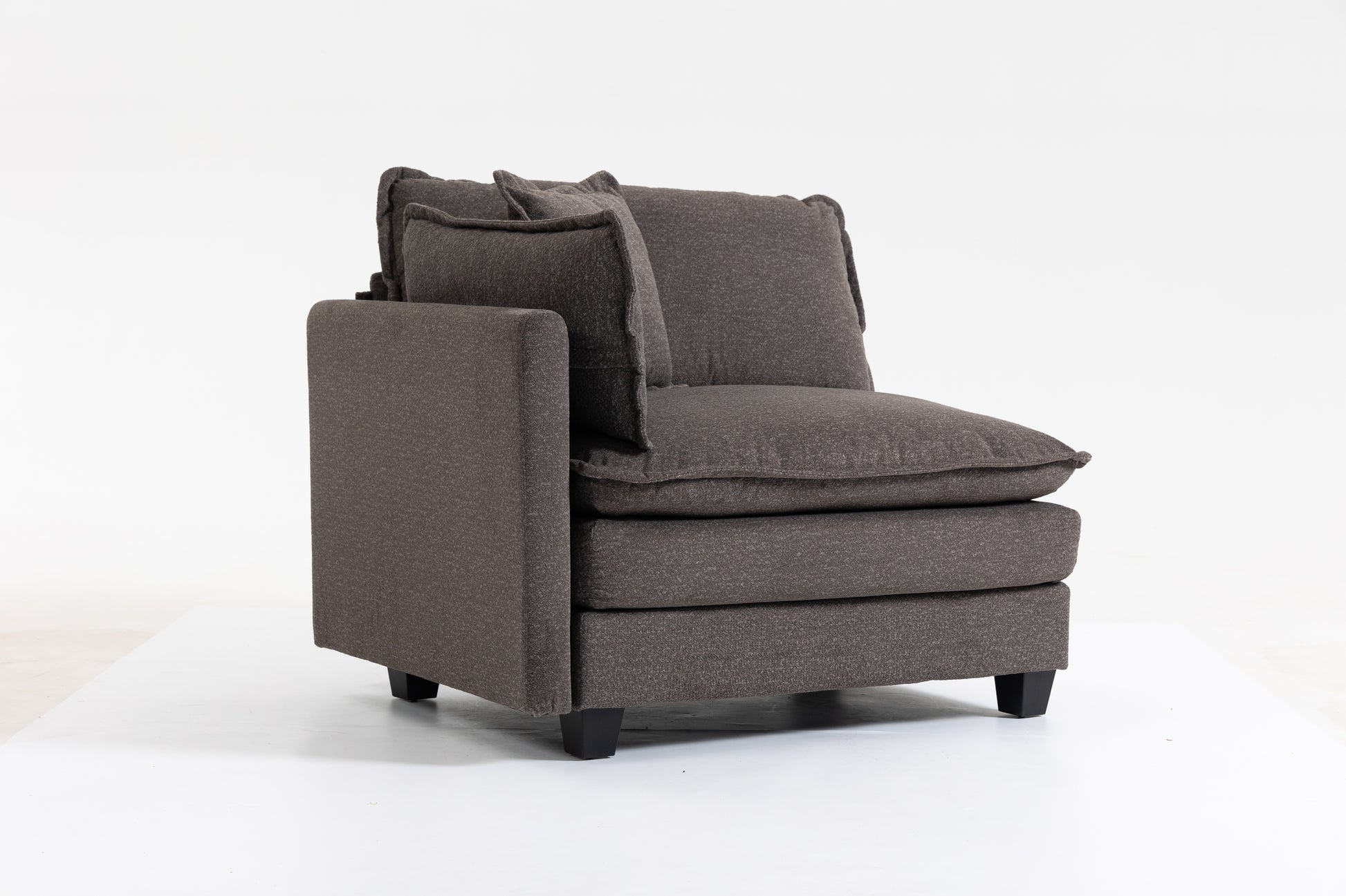 Modern 2seats 77.95"Sectional Sofa with Waist Pillows,2-seat Upholstered Symmetrical Sofa Furniture,Sleeper Sofa Couch with Chaise Lounge for Living Room,Apartment,3 Color image 9