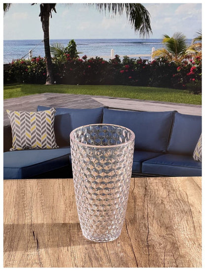 Diamond Cut Acrylic Glasses Drinking Set of 4 (19oz), Plastic Drinking Glasses, BPA Free Cocktail Glasses, Drinkware Set image 5