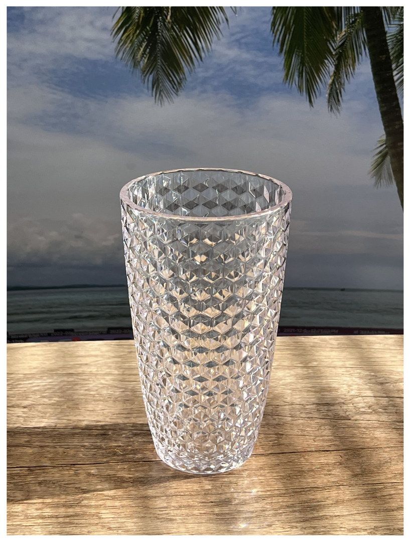 Diamond Cut Acrylic Glasses Drinking Set of 4 (19oz), Plastic Drinking Glasses, BPA Free Cocktail Glasses, Drinkware Set image 3