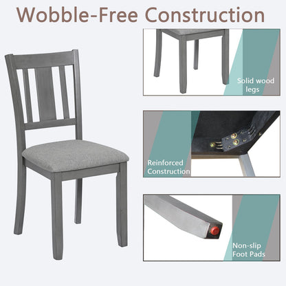Dining Chairs Only, Wooden Dining Chairs Set of 4, Kitchen Chair with Padded Seat, Upholstered Side Chair for Dining Roo image 4