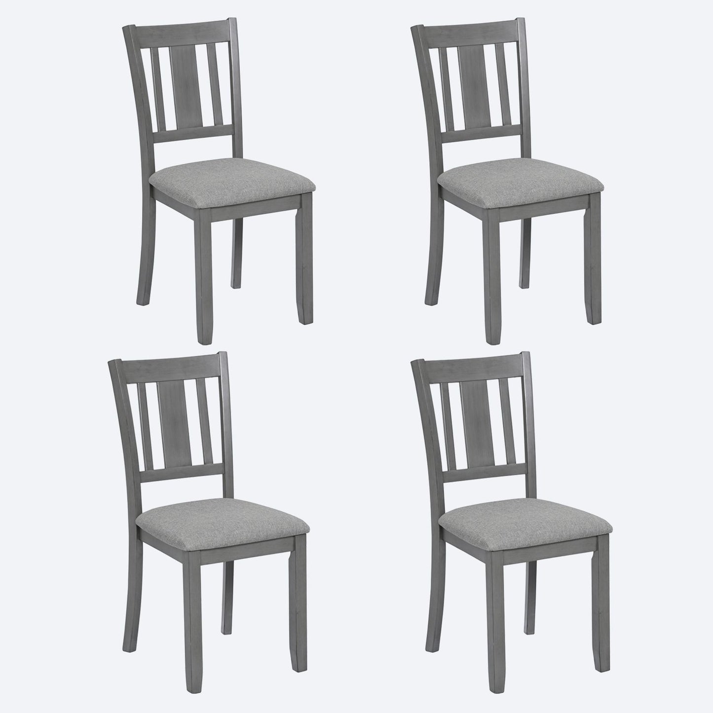 Dining Chairs Only, Wooden Dining Chairs Set of 4, Kitchen Chair with Padded Seat, Upholstered Side Chair for Dining Roo image 1