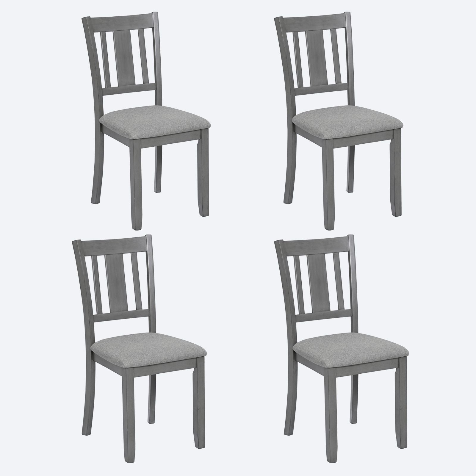Dining Chairs Only, Wooden Dining Chairs Set of 4, Kitchen Chair with Padded Seat, Upholstered Side Chair for Dining Roo image 1