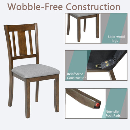 Dining Chairs Only, Wooden Dining Chairs Set of 4, Kitchen Chair with Padded Seat, Upholstered Side Chair for Dining Roo image 4