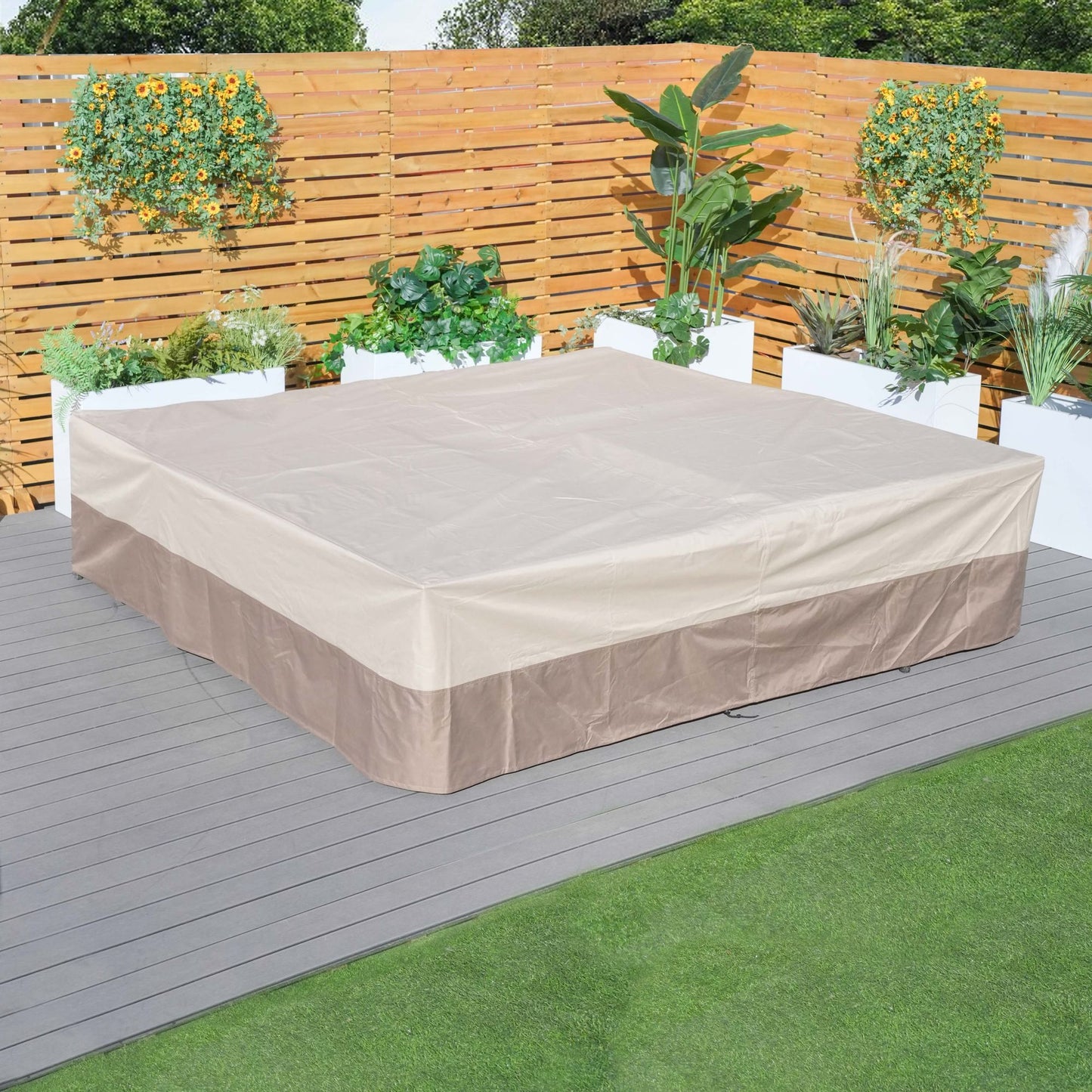 Direct Wicker 106x106in Water Resistant Patio Furniture Cover Heavy Duty Outdoor Sectional Sofa Cover image 9