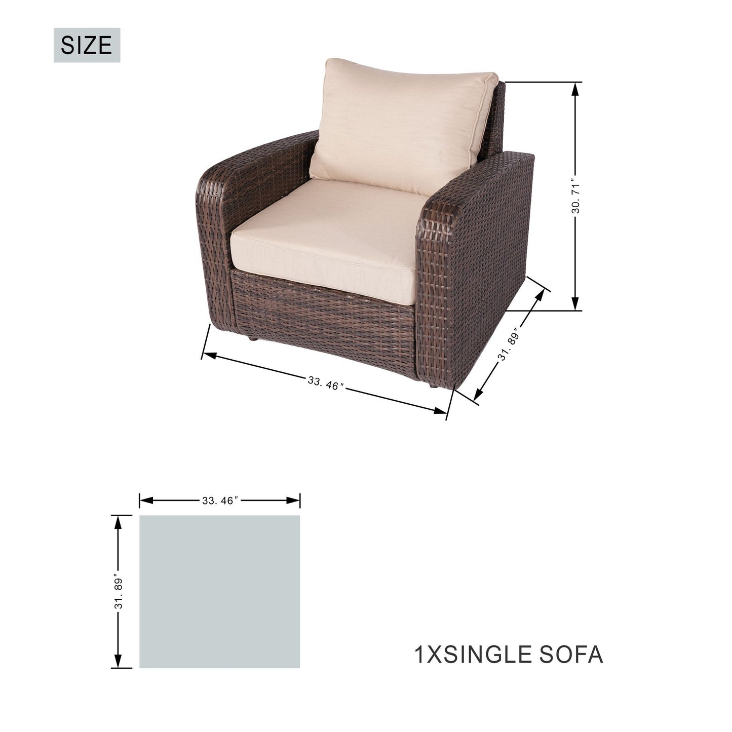 Direct Wicker 5-Piece Outdoor Rattan Furniture Patio Conversation Set with Cushion image 7
