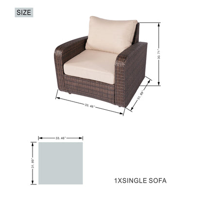 Direct Wicker 5-Piece Outdoor Rattan Furniture Patio Conversation Set with Cushion image 7