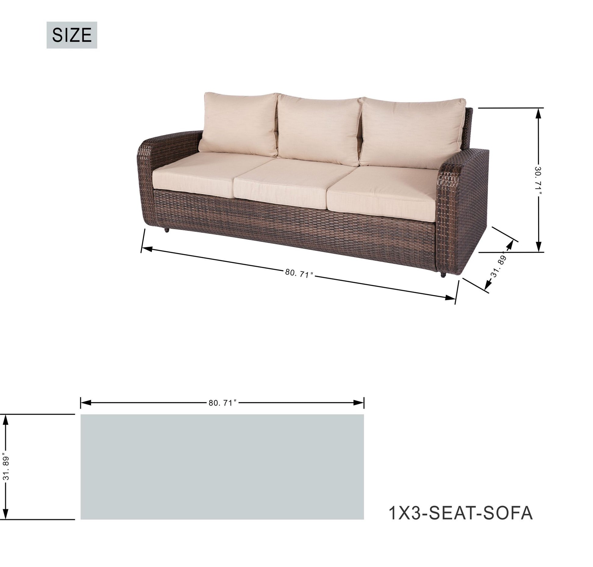 Direct Wicker 5-Piece Outdoor Rattan Furniture Patio Conversation Set with Cushion image 6