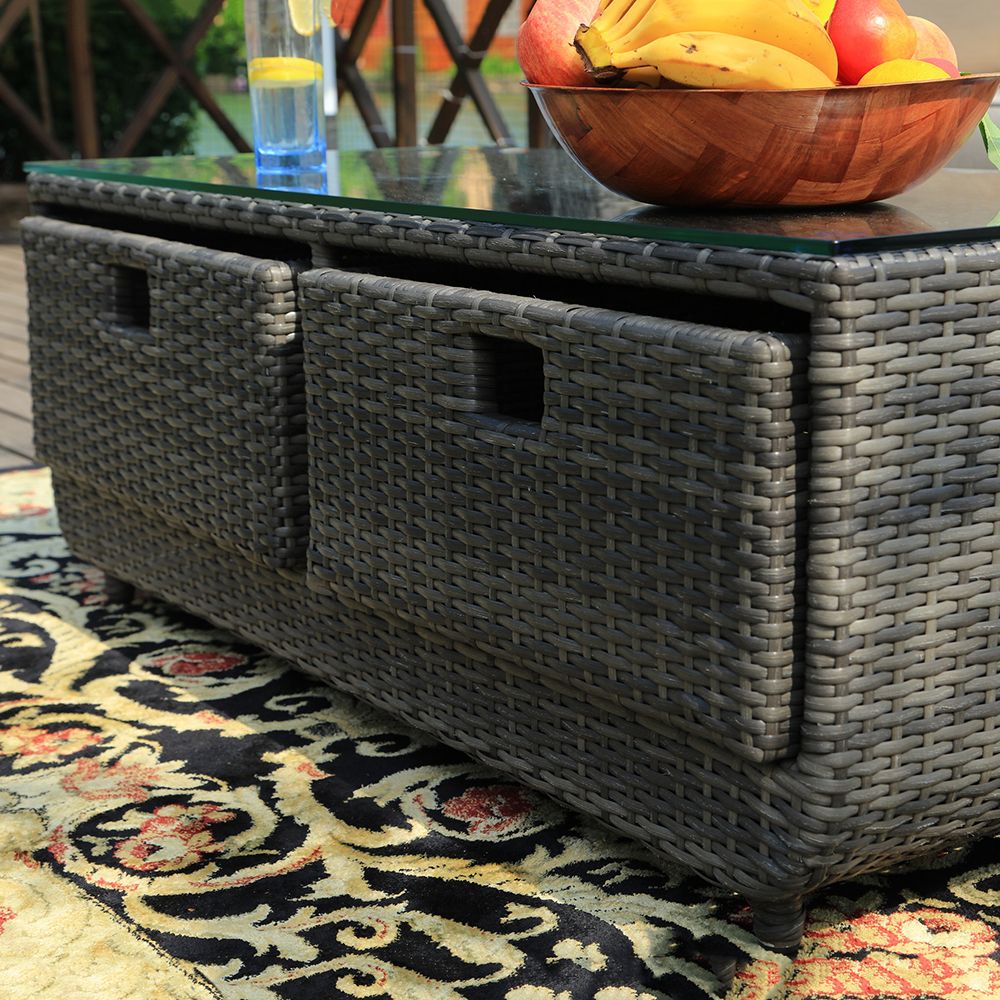 Direct Wicker 5-Piece Outdoor Rattan Furniture Patio Conversation Set with Cushion image 5