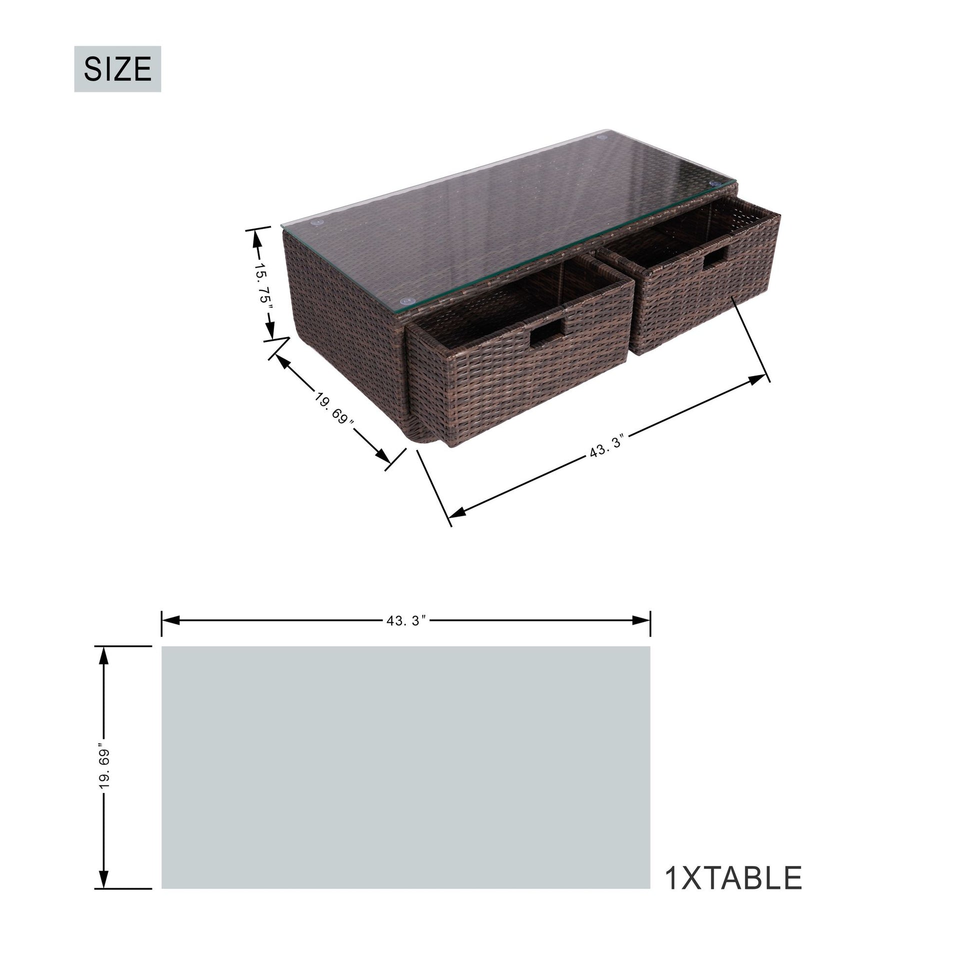 Direct Wicker 5-Piece Outdoor Rattan Furniture Patio Conversation Set with Cushion image 9