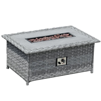 Direct Wicker 5-Piece Wicker Patio Fire Pit Sectional Seating Set with Gray Cushions image 17