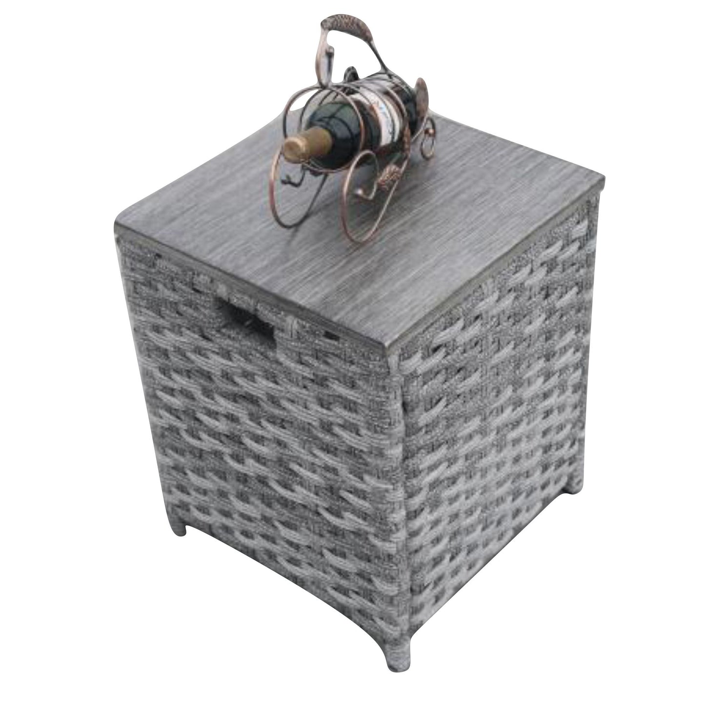 Direct Wicker 5-Piece Wicker Patio Fire Pit Sectional Seating Set with Gray Cushions image 18