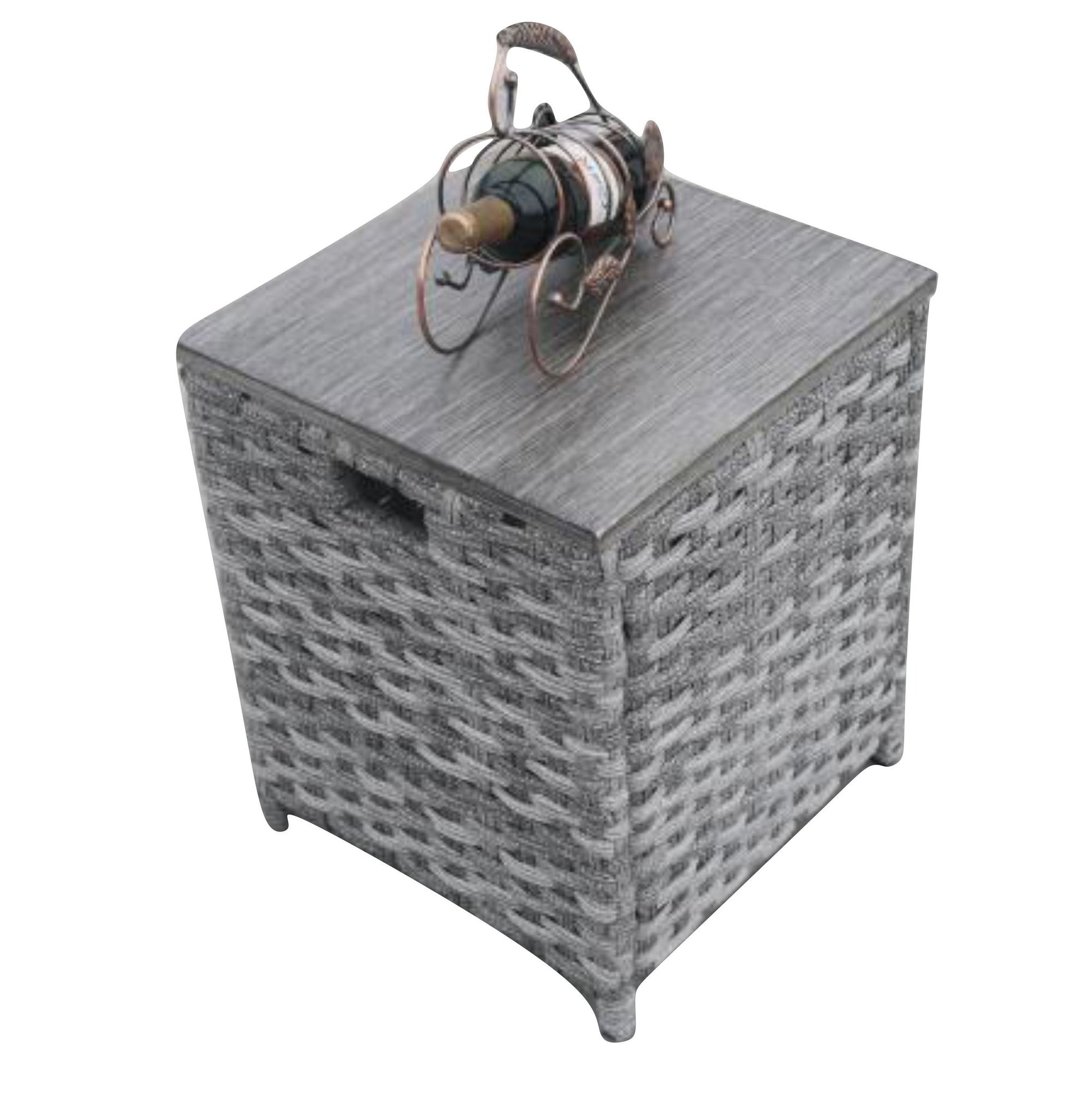 Direct Wicker 5-Piece Wicker Patio Fire Pit Sectional Seating Set with Gray Cushions image 18