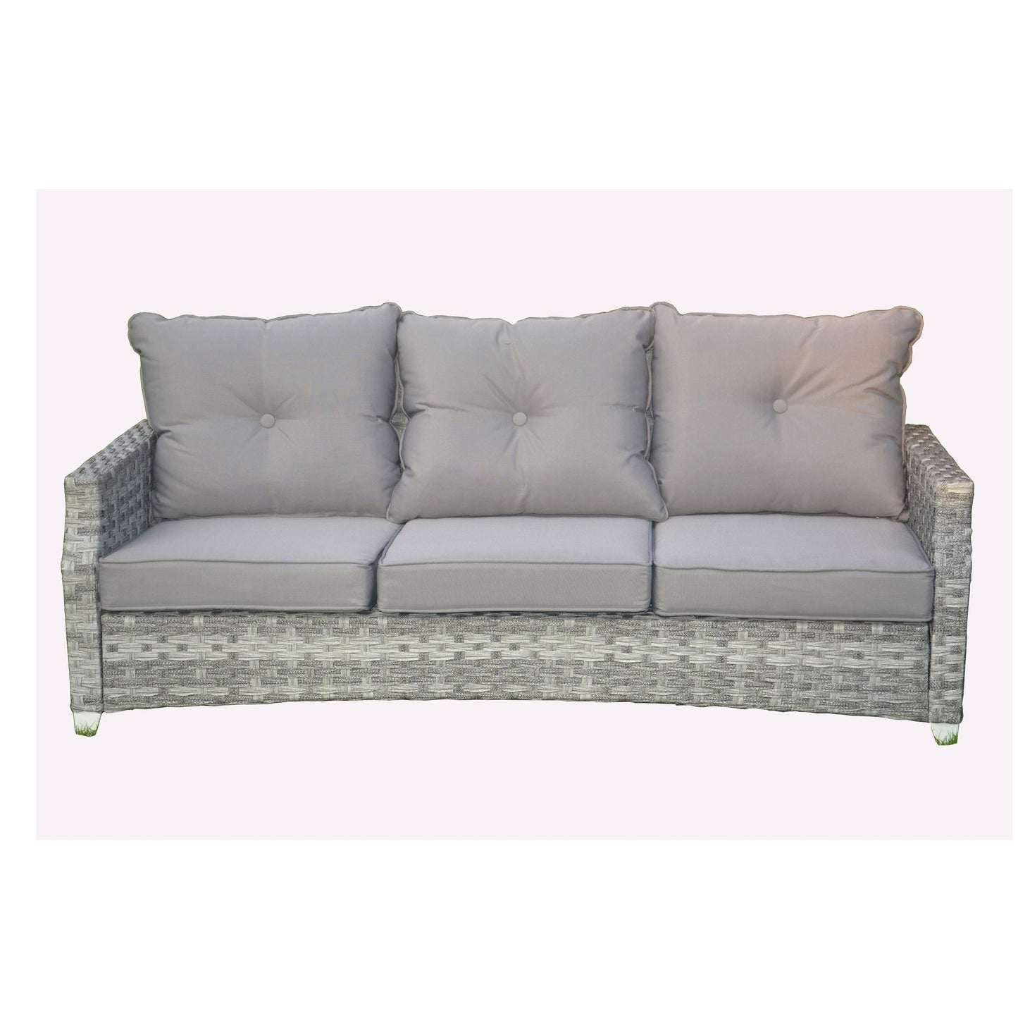 Direct Wicker 5-Piece Wicker Patio Fire Pit Sectional Seating Set with Gray Cushions image 15