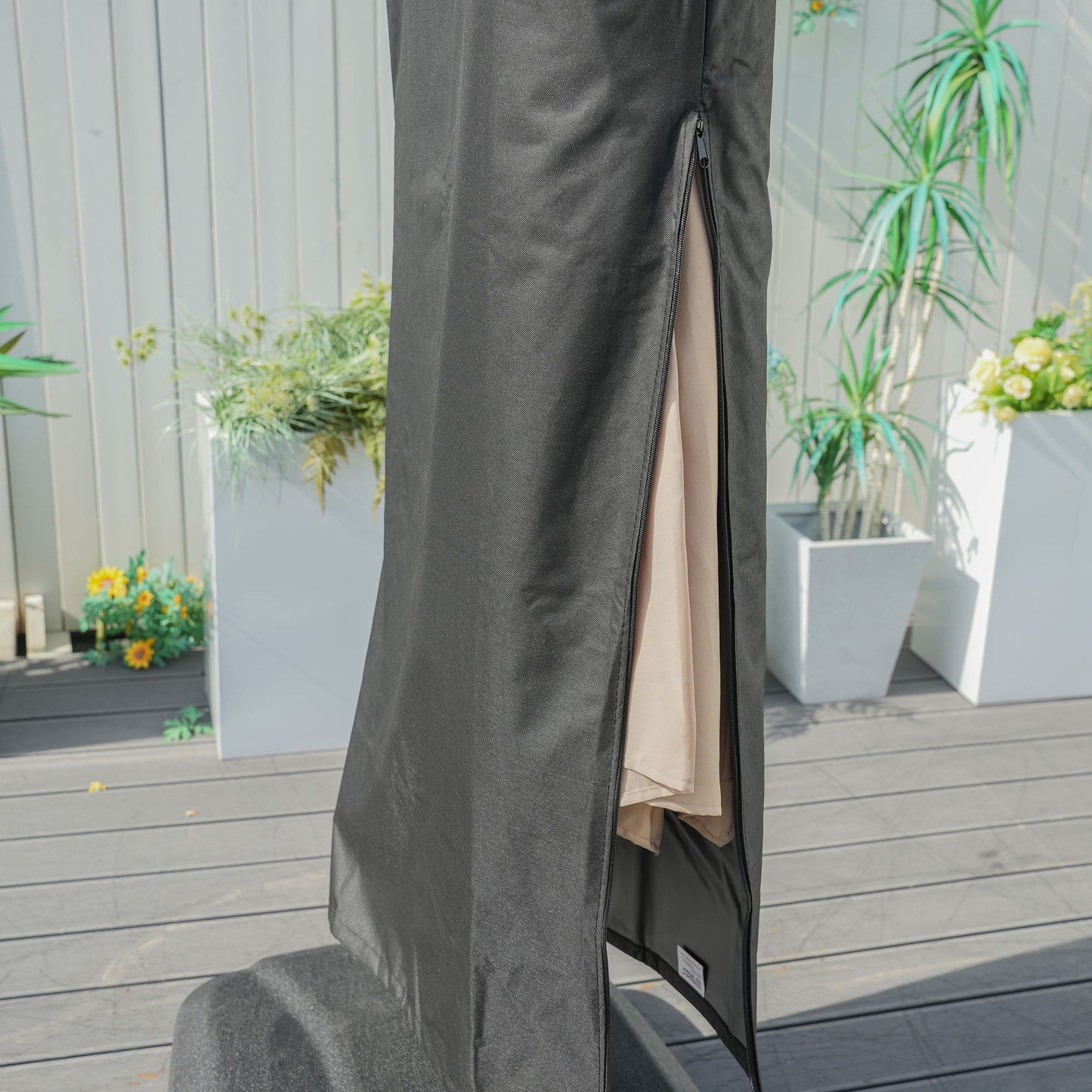 Direct Wicker Outdoor Patio Cantilever Umbrella Zipper Cover image 6