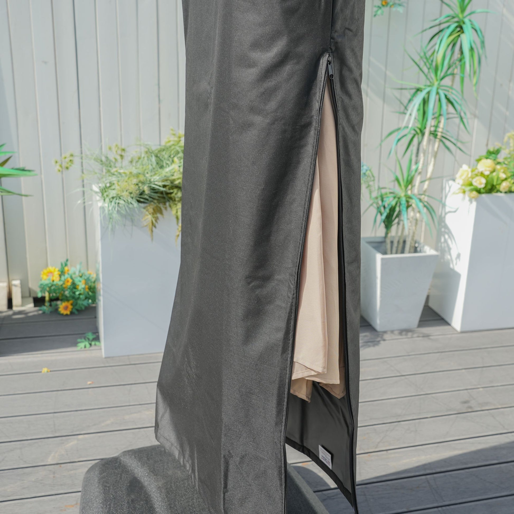 Direct Wicker Outdoor Patio Cantilever Umbrella Zipper Cover image 6