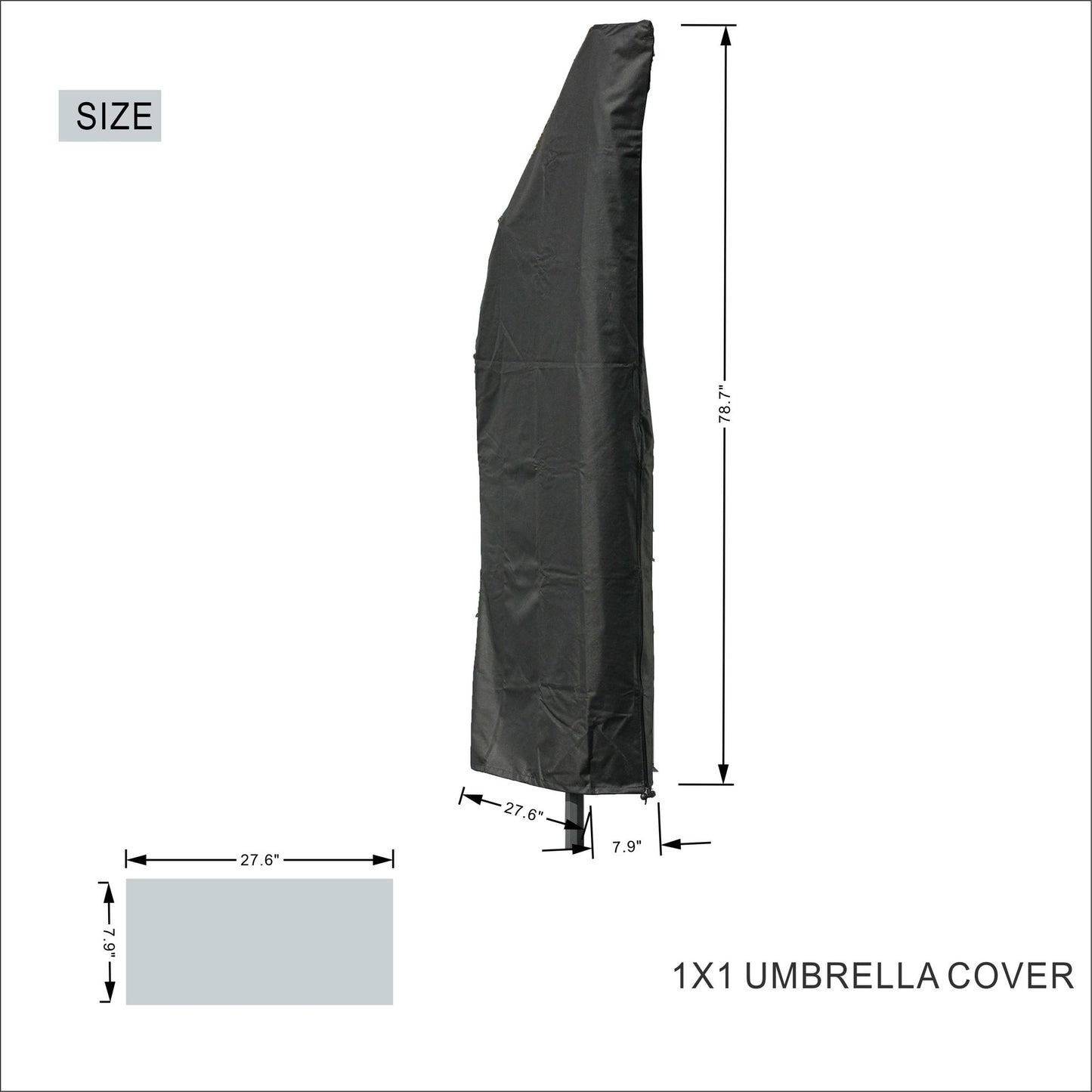 Direct Wicker Outdoor Patio Cantilever Umbrella Zipper Cover image 3