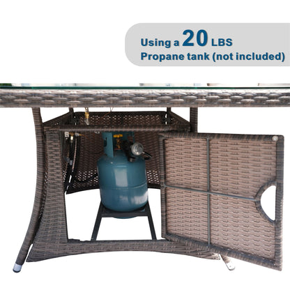 Direct Wicker Outdoor Rattan 50,000BTU Propane Gas Fire Pit Table (Table Only) image 4