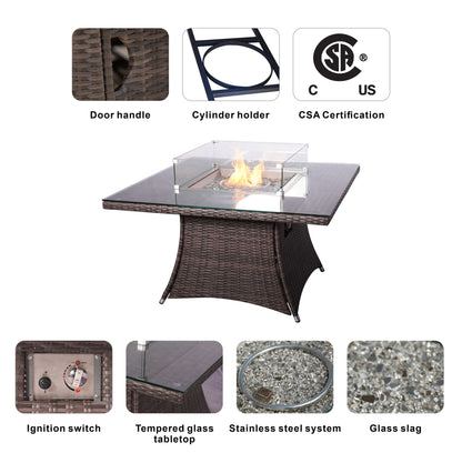 Direct Wicker Outdoor Rattan 50,000BTU Propane Gas Fire Pit Table (Table Only) image 5