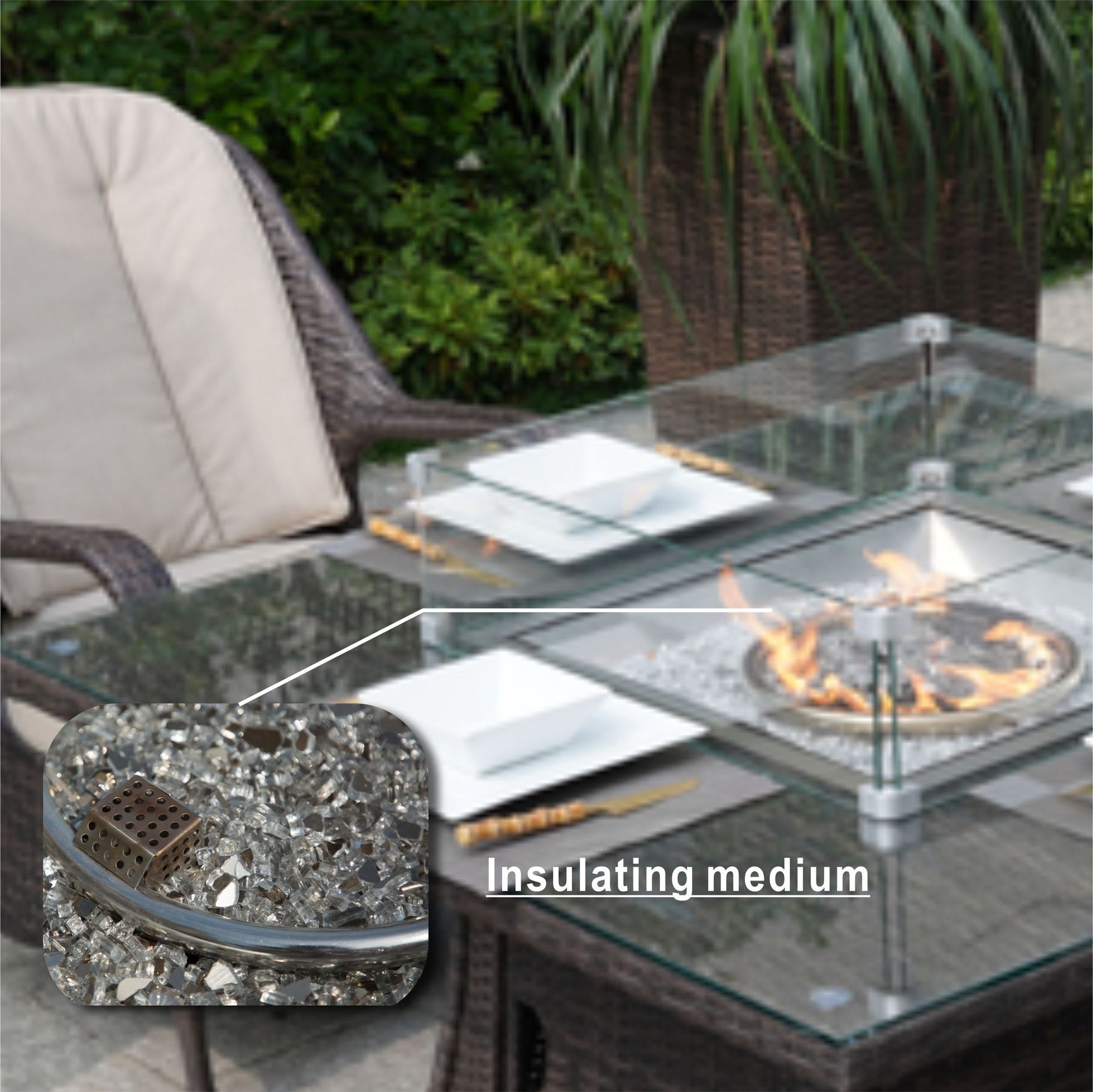 Direct Wicker Outdoor Rattan 50,000BTU Propane Gas Fire Pit Table (Table Only) image 2