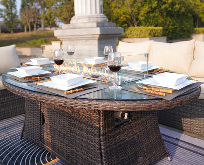 Direct Wicker Outdoor Rattan 50,000BTU Propane Gas Fire Pit Table (Table Only) image 7
