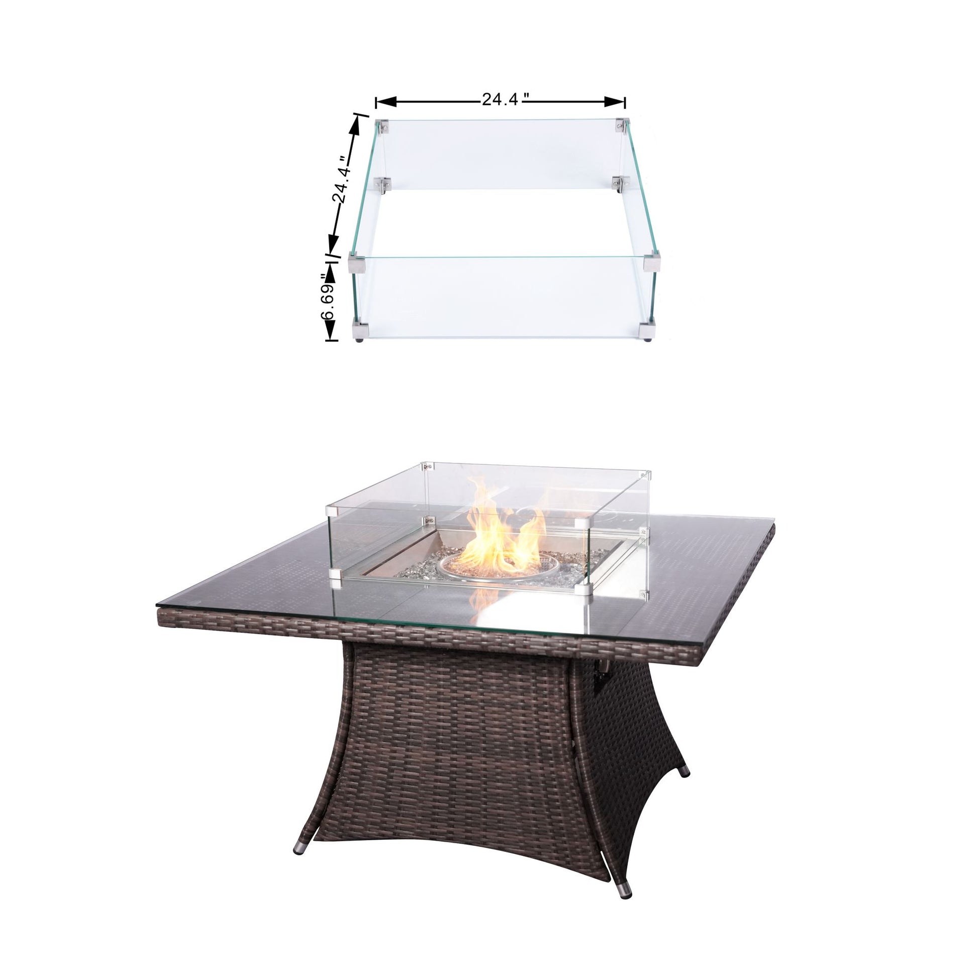 Direct Wicker Outdoor Rattan 50,000BTU Propane Gas Fire Pit Table (Table Only) image 6
