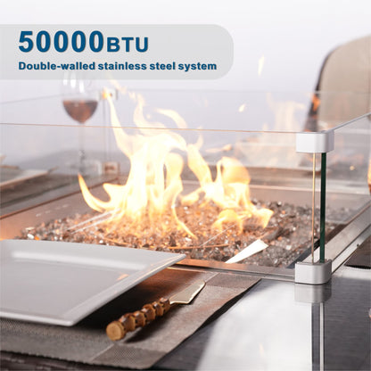 Direct Wicker Outdoor Rattan 50,000BTU Propane Gas Fire Pit Table (Table Only) image 3