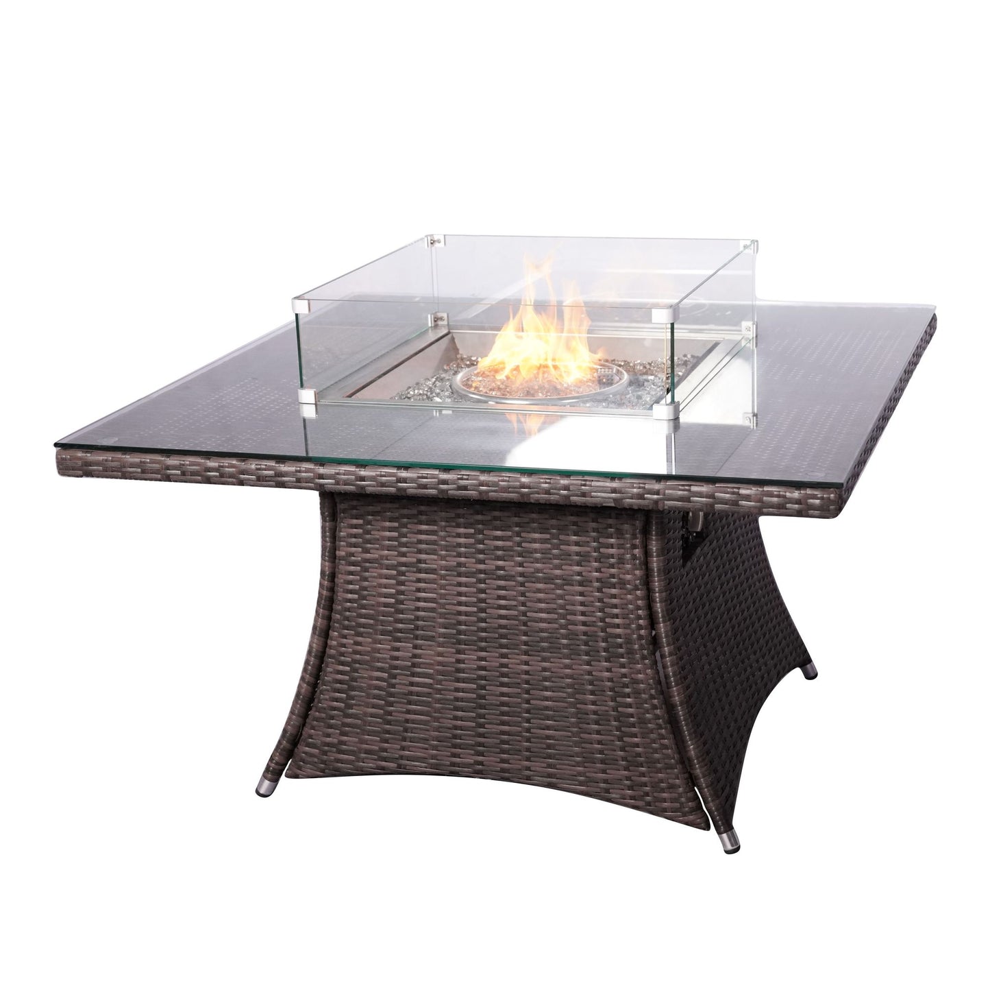 Direct Wicker Outdoor Rattan 50,000BTU Propane Gas Fire Pit Table (Table Only) image 1