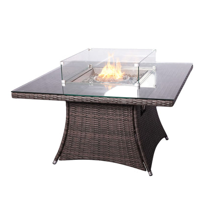 Direct Wicker Outdoor Rattan 50,000BTU Propane Gas Fire Pit Table (Table Only) image 1