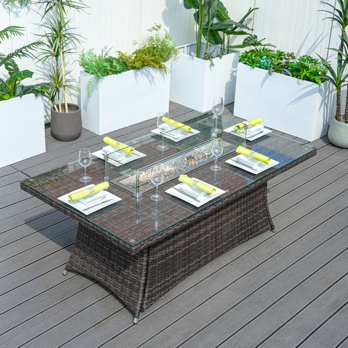 Direct Wicker Outdoor Rattan 50,000BTU Propane Gas Fire Pit Table (Table Only) image 15