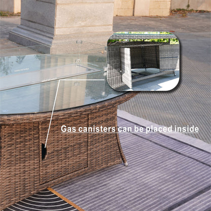 Direct Wicker Outdoor Rattan 50,000BTU Propane Gas Fire Pit Table (Table Only) image 11