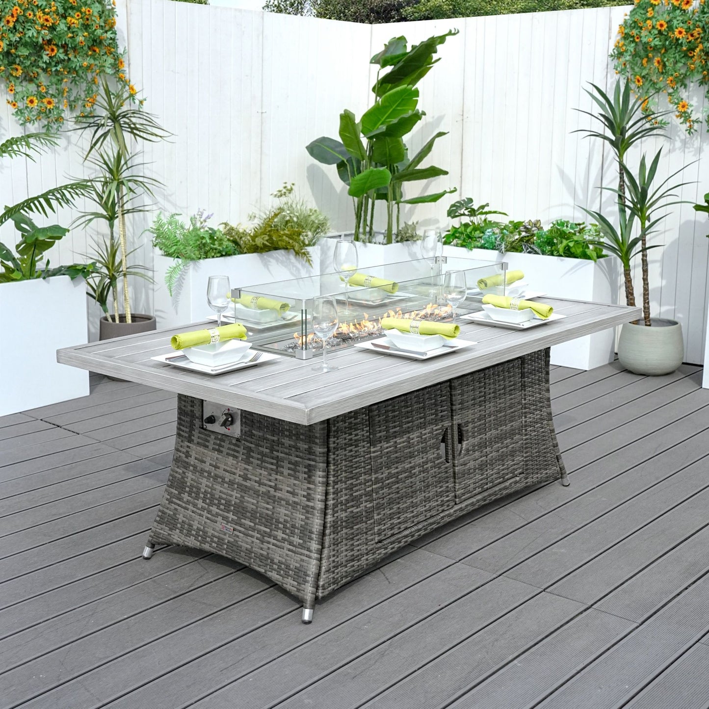 Direct Wicker PE Rattan and Aluminium Patio Dining Fire Pit Table (Table Only) image 9