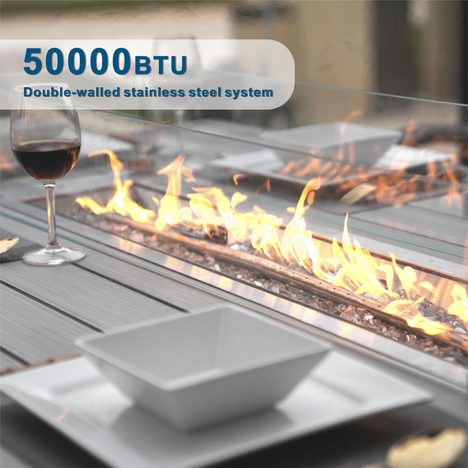 Direct Wicker PE Rattan and Aluminium Patio Dining Fire Pit Table (Table Only) image 11