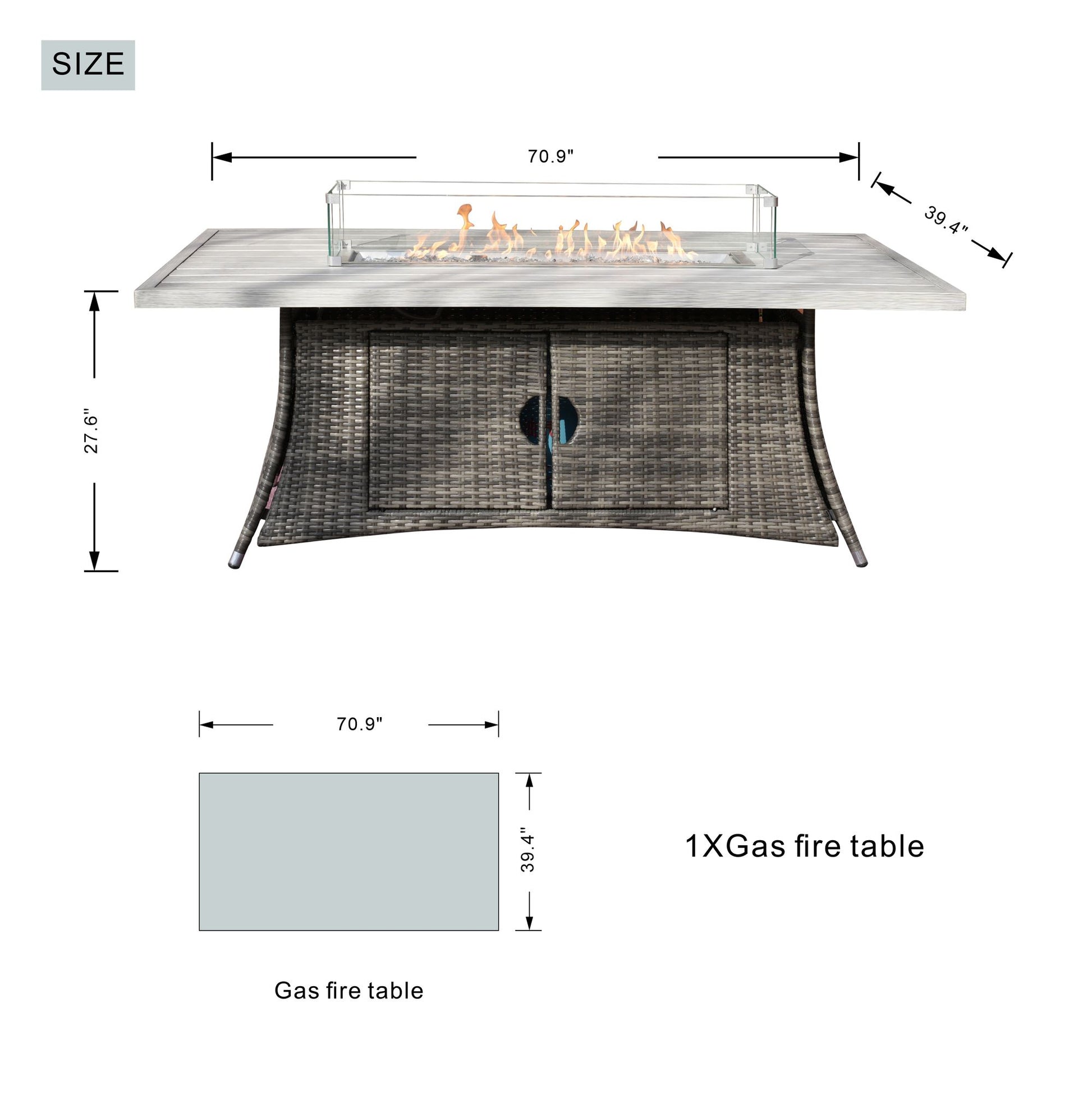 Direct Wicker PE Rattan and Aluminium Patio Dining Fire Pit Table (Table Only) image 14